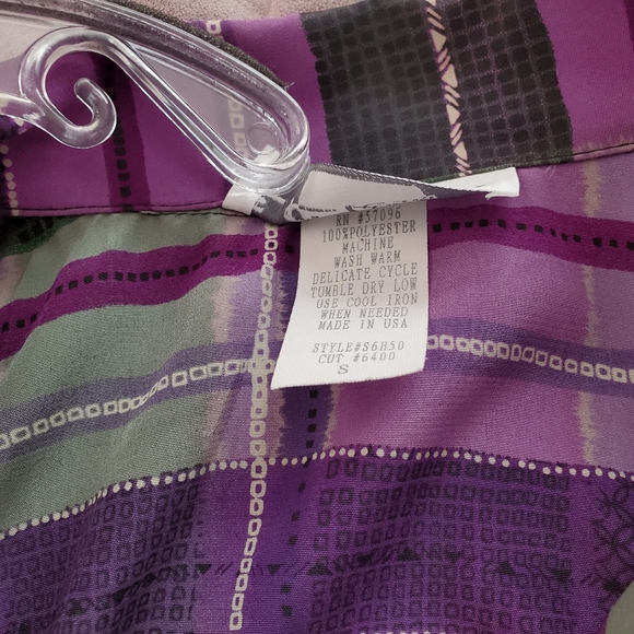 E.K. Designs Vintage Short Sleeve Print Top, NWOT - Picture 5 of 6